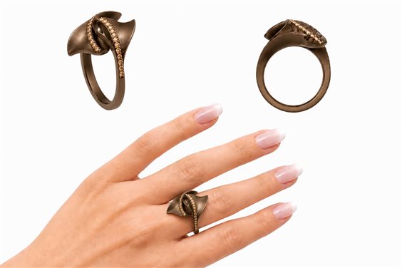 Ring Giorgio Visconti Woman CHAPTER THREE in Titanium Diamante Brown 0.37 Ct AG17648CK - AG17648CK